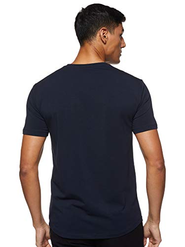 Armani Exchange Circle Logo V-Neck Camiseta, Azul (Navy 1510), X-Small para Hombre