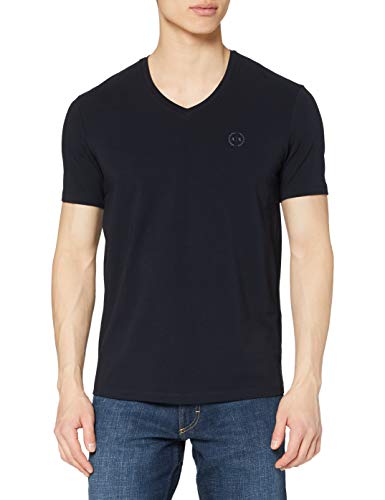 Armani Exchange Circle Logo V-Neck Camiseta, Azul (Navy 1510), X-Small para Hombre