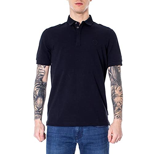 Armani Exchange Double Stripe Polo, Azul (Navy 1510), Large para Hombre