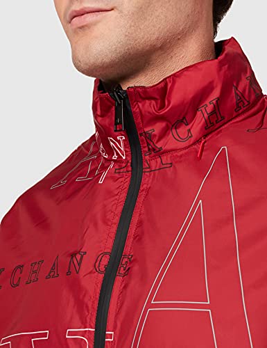 Armani Exchange Windbreaker with hood, reversible. Two pockets. Big logo on back Jacket, RED Heritage Macro/B, L