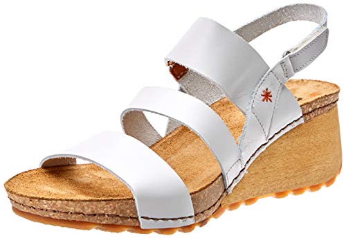 Art Borne, Sandalias con Punta Abierta Mujer, Blanco White, 38 EU