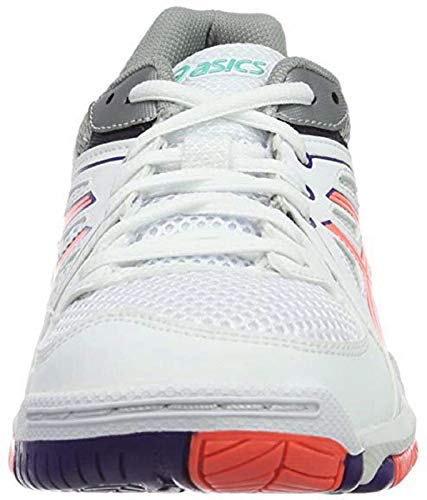 Asics Gel-Task, Zapatos de Voleibol Mujer, Blanco (White/Flash Coral/Parachute Purple), 39 EU