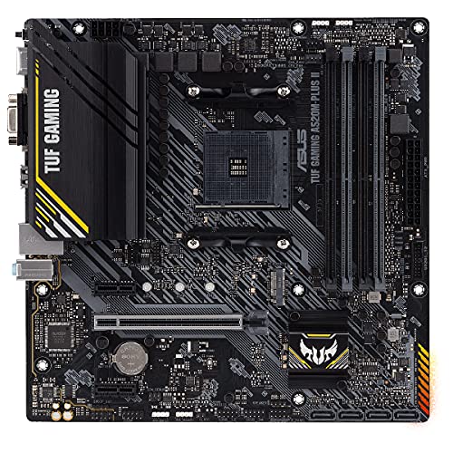 ASUS TUF Gaming A520M-PLUS II - Placa Base de Gaming Micro-ATX (AMD A520 Ryzen AM4 con Soporte M.2, Puertos USB 3.2 Gen. 1, SATA 6 Gbps y Conectores Aura direccionables de 2.Gen)