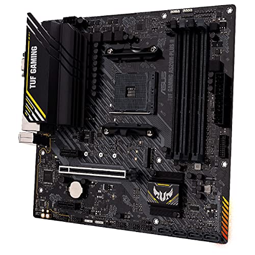 ASUS TUF Gaming A520M-PLUS II - Placa Base de Gaming Micro-ATX (AMD A520 Ryzen AM4 con Soporte M.2, Puertos USB 3.2 Gen. 1, SATA 6 Gbps y Conectores Aura direccionables de 2.Gen)