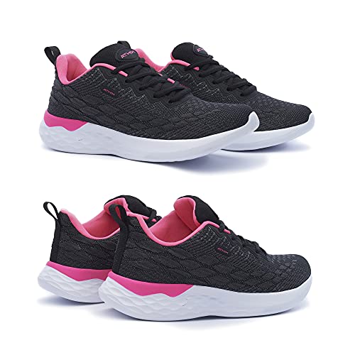 ATHIX Progressive Flexy - Zapatillas de Correr para Mujer, Negro (Negro/Rosado), 38 EU - Zapatillas Deportivas, cómodas y Transpirables