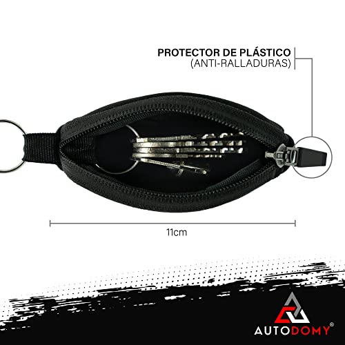 Autodomy Llavero Llaves Moto con Anilla Interior y Exterior Portallaves Estuche Monedero Bolsa Neopreno para Moto Scooter Quad ATV Coche