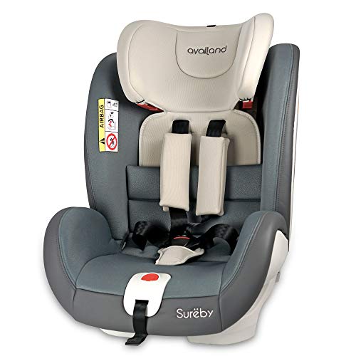 Availand Sureby Silla Coche Bebé: Grupo 0+/1/2/3 Rotación 360° Isofix, Gris Y Beige