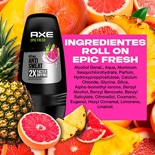 Axe Roll On Epic Fresh - Desodorante, 50ml x 6 unidades