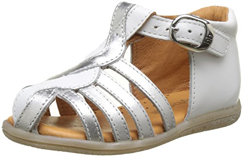 babybotte Tanagra, Sandalias con Punta Cerrada Niñas, Blanco Blanco Plata, 26 EU