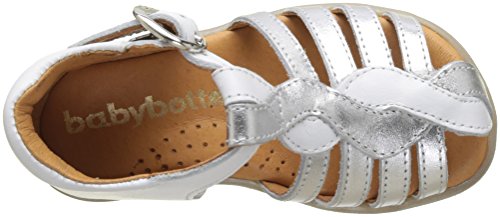 babybotte Tanagra, Sandalias con Punta Cerrada Niñas, Blanco Blanco Plata, 26 EU