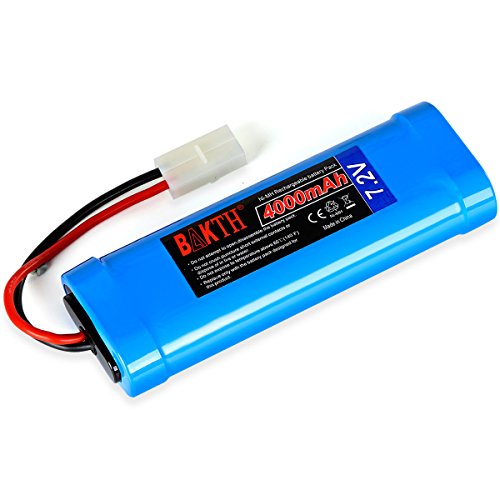 BAKTH 7.2V 4000mAh NiMH RC Paquete de Carreras de baterías para Modelos de Coches, Aviones, Robots (Juguetes), batería de Alto Rendimiento RC + Posavasos como Regalo