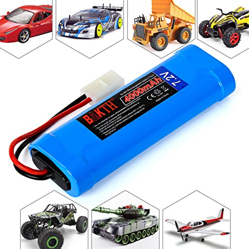 BAKTH 7.2V 4000mAh NiMH RC Paquete de Carreras de baterías para Modelos de Coches, Aviones, Robots (Juguetes), batería de Alto Rendimiento RC + Posavasos como Regalo