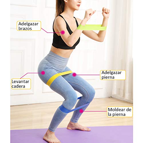 Bandas Elásticas Deporte Musculación de Resistencia para Mujer Hombre, [5 Pack] Extra Fuerte Loop Cintas Deportivo de Fitness Gluteos Pilates Gimnasio Workout