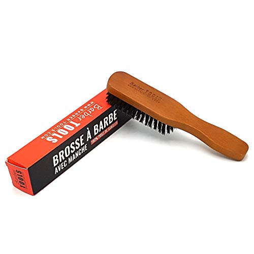 ✮ Barber Tools ✮ Cepillo de barba con mango (18,50 x 3,60 x 2,80 cm)