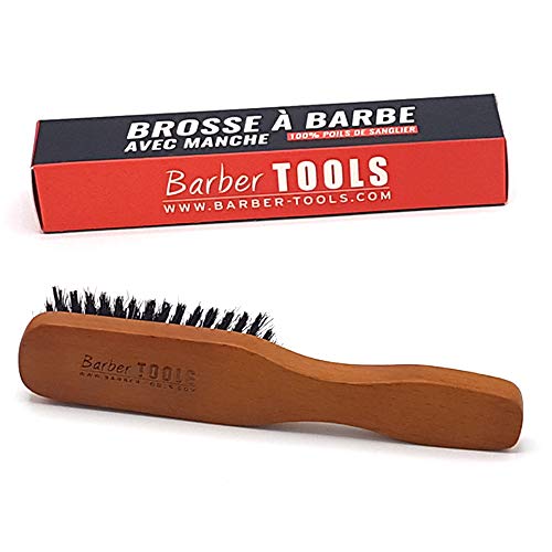 ✮ Barber Tools ✮ Cepillo de barba con mango (18,50 x 3,60 x 2,80 cm)