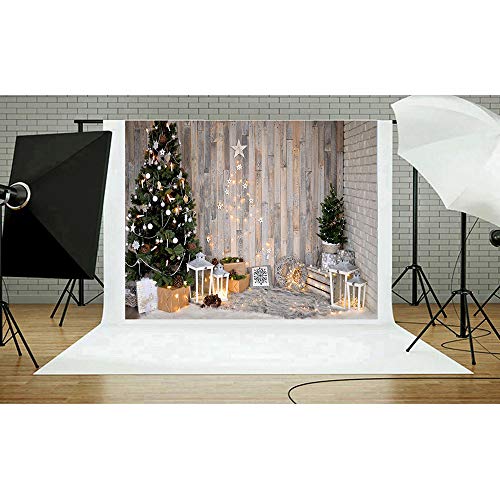 BDDFOTO Fondos de fotografía de Navidad, 1,5 x 2 m Tablero de madera vintage Fondos de Navidad Muñeco de nieve Nevando Fondo de Navidad Fondo de madera para niños