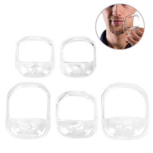 Beard Shaper-Beard Shaver Herramienta profesional para dar forma a la barba Plantilla para afeitar la barba Contorneador de perilla(Transparente)