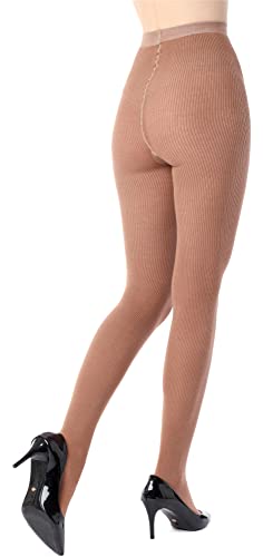 Bellivalini Medias Panty de Algodón Mujer BLV-1114 (Beige, L)