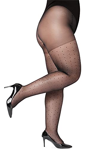 Bellivalini Medias Panty Mujer 20 DEN BLV-1128 (Negro, 3XL)