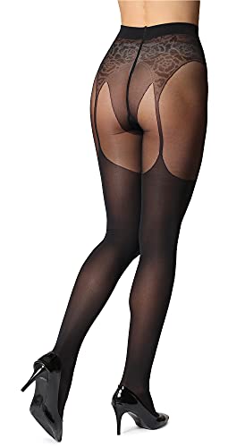 Bellivalini Medias Panty Mujer 60 DEN BLV-1112 (Negro, S)