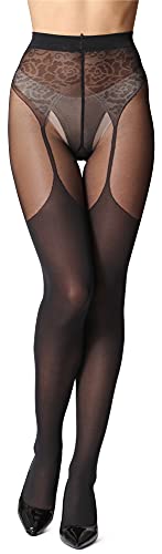 Bellivalini Medias Panty Mujer 60 DEN BLV-1112 (Negro, S)