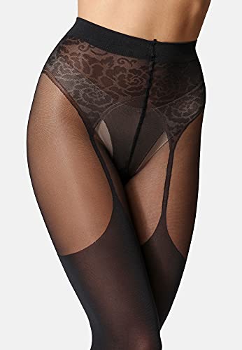 Bellivalini Medias Panty Mujer 60 DEN BLV-1112 (Negro, S)