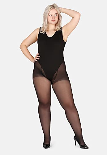 Bellivalini Medias Panty Mujer Plus Size 40 DEN BLV-1125 (Negro, 3XL)