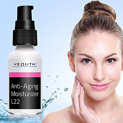 Best Anti Aging Moisturizer Face Cream, Shea Butter, Jojoba & Macadamia Seed Oil, and Patented L22 Complex From YEOUTH, Hydrates, Firms, Erases Wrinkles and Evens Skin Tone