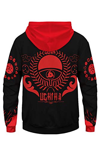 Bilicos - Sudadera con capucha para hombre y mujer, con capucha, Uchiha Clan Sharingan Copy Wheel Eye Uchiha Obito S