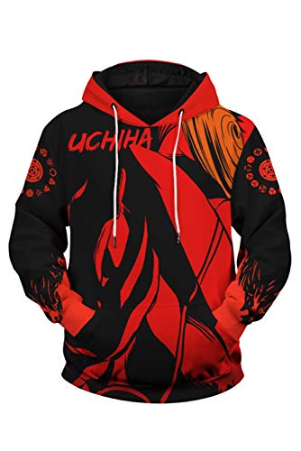 Bilicos - Sudadera con capucha para hombre y mujer, con capucha, Uchiha Clan Sharingan Copy Wheel Eye Uchiha Obito S