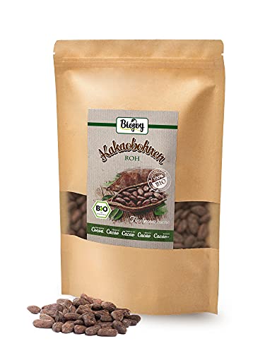 Biojoy Granos de Cacao crudos BÍO, granos enteros Theobroma cacao (1 kg)