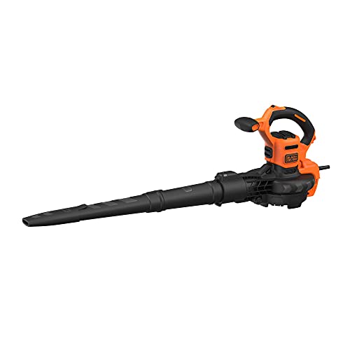 BLACK+DECKER BEBLV301 Aspiradora eléctrica 3 en 1 y soplador de Hojas trituradora + rastrillo acoplable Mochila de 72 l Alta Velocidad de soplado y Potencia de succión Ajustable 3000 W