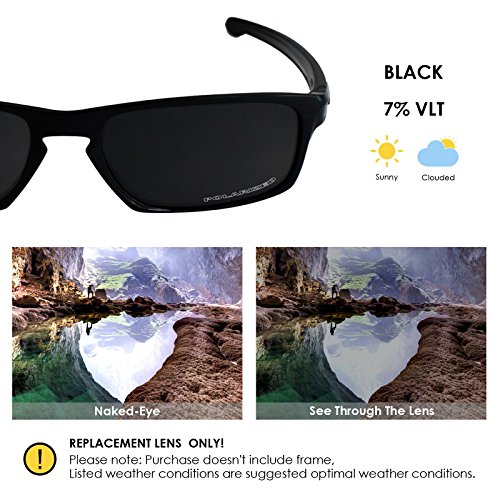 BlazerBuck Lentes de repuesto polarizadas antisal para Oakley Sliver OO9262, Negro,