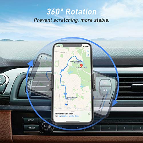 Blukar Soporte Móvil Coche, Soporte para Teléfono Rejillas del Aire 360 ° Rotación Apoyo para Phone XS MAX XR X, 8, 7, 6S, Galaxy S8, S7 y Otros Teléfonos Inteligentes Android