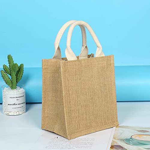 Bncxdc Bolsa de yute natural, Bolsa de compras de yute reutilizable, Bolsa de picnic y compras de bricolaje, Bolsa de almacenamiento de yute Bolsa de lona gruesa de lino ecológico vintage 32*36*19cm