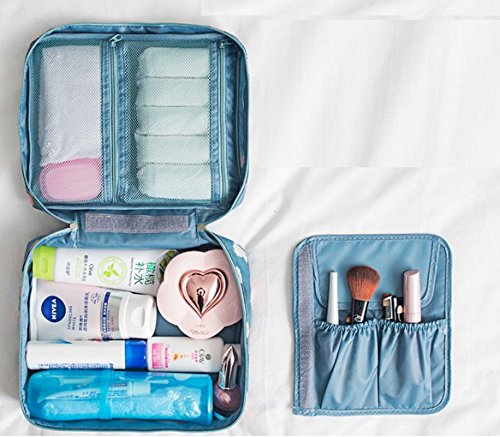 Bolsa de Aseo/Organizador Especialmente concebido para los Viajes, el Maquillaje y artículos de higiene Personal (S/Azul Cielo)