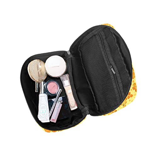 Bolsa de maquillaje de viaje Bolsa de cosméticos grande de nido de abeja sin costuras para maquillaje organizador con bolsa de malla para mujeres y niñas