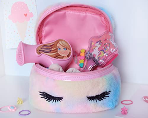 Bolso de Mano Unicornio Multicolor (Neceser de Maquillaje). Bolso de Felpa con Gran Capacidad.