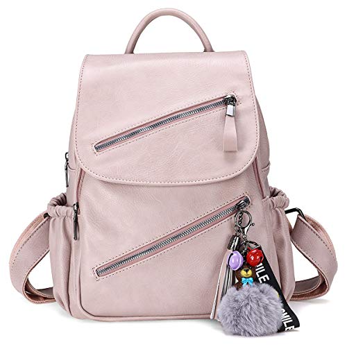 Bolso Mochila Cuero Mujer Antirrobo Mochilas Mujer Casual, JOSEKO Ligero de PU Impermeable Mochila de Viaje de Gran Capacidad Bolsa de Hombro Convertible con Adorno Colgante Tassel