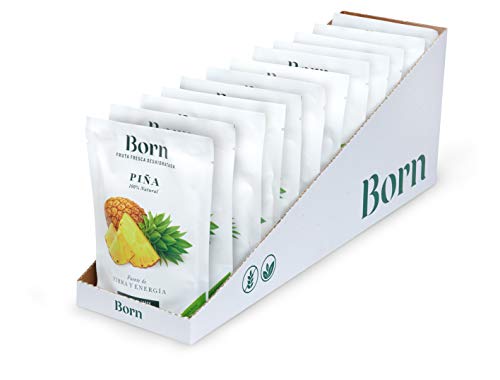 Born Piña - Fruta Deshidratada Ecológica - Vegetariano, Vegano, Paleo, sin Gluten, sin Lactosa, sin Azúcar Refinado - Doy Pack 40 G