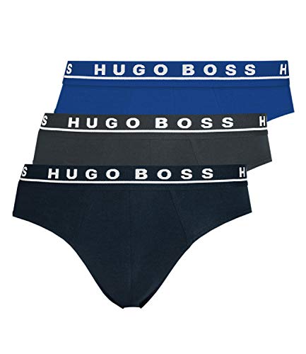 BOSS 3P Stretch-Cotton Briefs Bóxer, Azul (Open Blue 487), XXL (Pack de 3) para Hombre