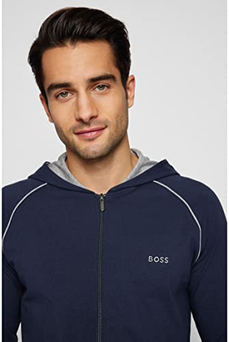 BOSS Mix&Match Jacket H Sudadera con Capucha, 403 Dark Blue, L para Hombre