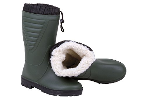 Bota de Agua | Forro Polar | Talla 40 | Color Verde | Fabricada en PVC