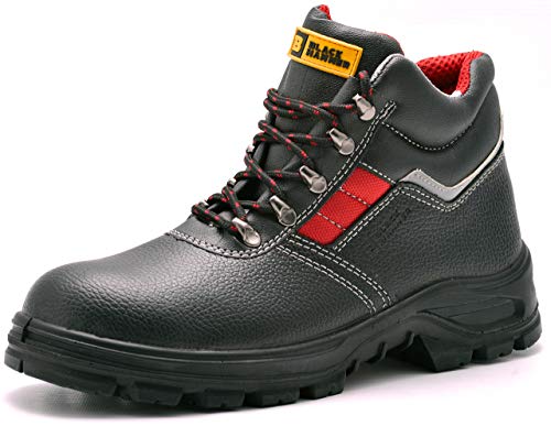 Botas de Seguridad de Cuero para Hombres Protección de al S3 SRC Calzado de Trabajo al Tobillo de Cuero 5993 Black Hammer (43 EU)