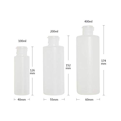 Botella de plástico suave vacía de 200 ml con tapa abatible rellenable para maquillaje muestra envases de almacenamiento para botellas de viaje frascos para loción de ducha gel champú