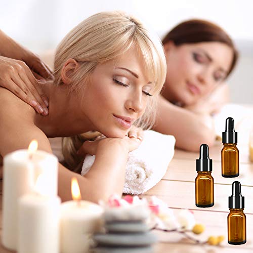 Botellas de pipeta con pipeta de vidrio, botellas de vidrio ámbar de 10 ml Botellas de farmacéutico con pipeta cuentagotas para aceites esenciales, perfumes, mezclas de aromaterapia - 16 piezas