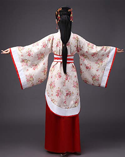 BOZEVON Ropa de Mujer Traje Tang - Traje Tradicional de Estilo Chino Antiguo Vestidos de Hanfu - para Show de Escenario Actuaciones Cosplay, Estilo-2/S