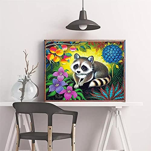 Bricolaje pintura diamante 5D por Número Kit completo gato de algalia animal,Diamond Painting Grande Square Bordado Punto de Cruz Cristal diamante Artes para decor hogar Regalo（45x60cm，18x24in）