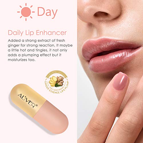 Brillo de Labios para Dar Volumen, Coffret para Rellenar Los Labios de Doble Efecto de Día y Noche,Hidratante Nutritivo, Reduce líneas de Expresión, Aumenta Elasticidad de Los Labios