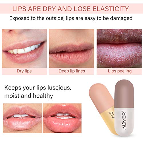 Brillo de Labios para Dar Volumen, Coffret para Rellenar Los Labios de Doble Efecto de Día y Noche,Hidratante Nutritivo, Reduce líneas de Expresión, Aumenta Elasticidad de Los Labios